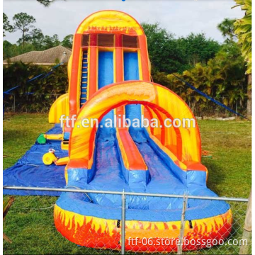 2016 high quality business level giant yellow inflatable water slides for sale